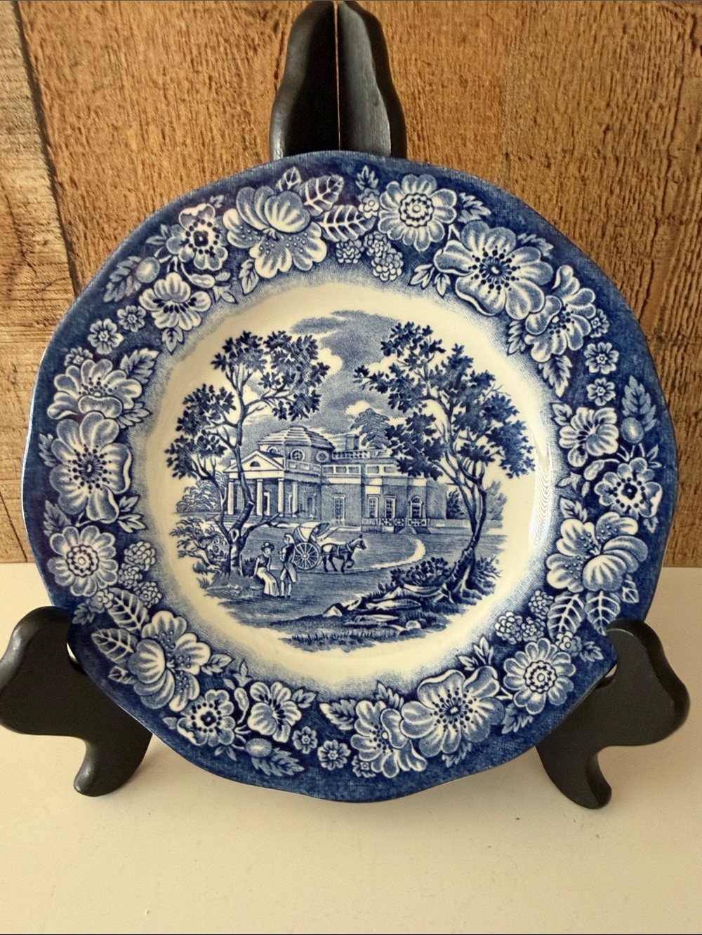 VTG Liberty Blue Staffordshire ironstone blue Transferware bread/dessert plate